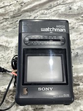 Vintage Sony Mega Watchman FD-510 Black White TV FM/AM Receiver