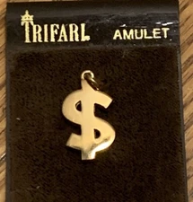 Very Cool Trifari Vintage Gold Tone $ Amulet