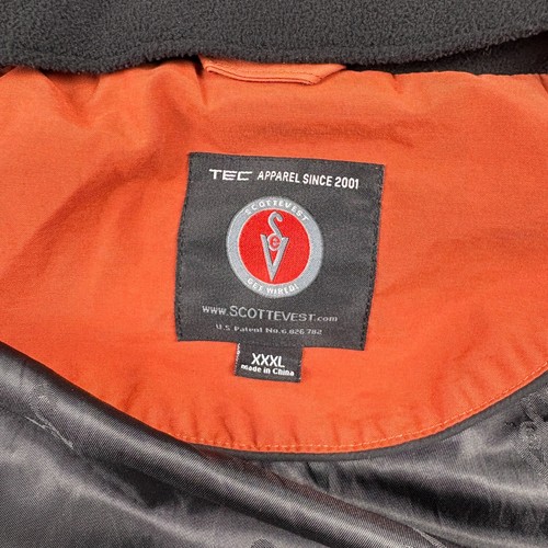 SCOTTeVEST Vest Mens 3XL Orange Full Zip Outdoor Travel Pockets Lined - Picture 5 of 24