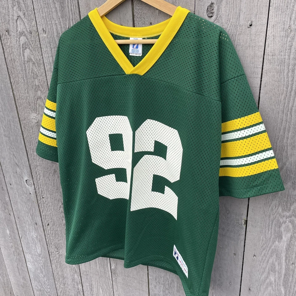 Camiseta deportiva vintage de los Green Bay Packers Reggie blanca # 92 logotipo 7 adulto M Foto 2 de 4