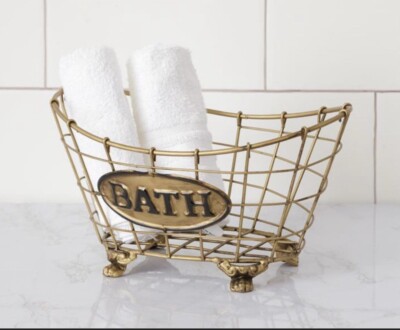 Bath Basket, Copper 5.5  H x 10.25  W x 6.5  D. New