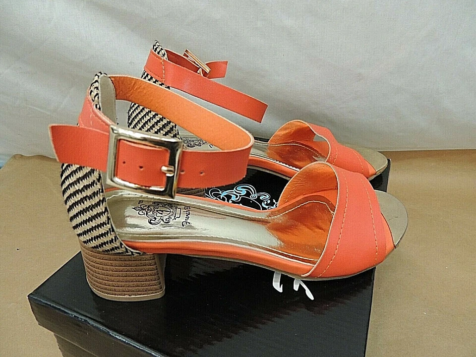 FRENCH BLU SHOES, SANDALS,  CINDY, ORANGE, US SZ 6, EURO SZ, 37, PREOWNED - Изображение 3 из 4