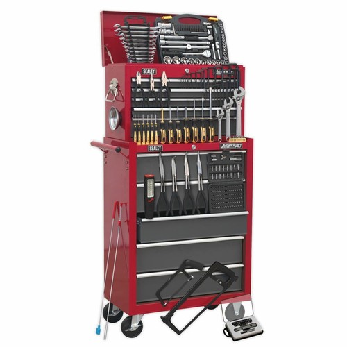 Sealey American Pro Topchest Rollcab Combination 14 Drawer Red/Grey 239pc Tool - Picture 2 of 2