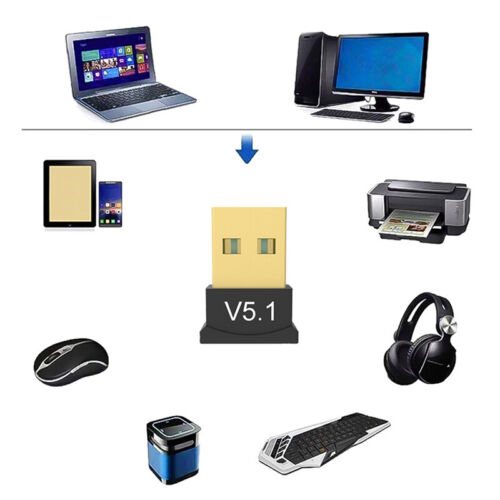 USB Bluetooth 5.1 Adapter Bluetooth Transmitter Receiver Adapter for PC Lapto SC - Imagen 1 de 9