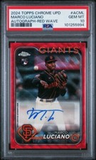 2024 Topps Chrome Update Marco Luciano #5/5 Red Wave Auto SSP PSA 10 Gem Mint 🔥