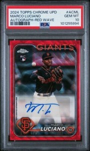 2024 Topps Chrome Update Marco Luciano #5/5 Red Wave Auto SSP PSA 10 Gem Mint 🔥