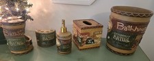 Country Bathroom Accessories Set. 5 pc