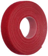 HLS-75R2 - Tak-Ty hook and loop strip roll cable tie 75ft .75 W hook red