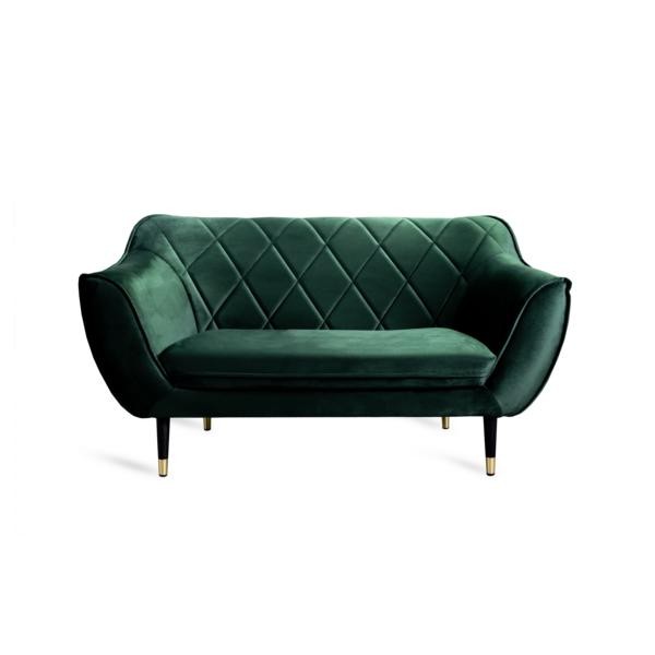 Sofa 2 Sitzer GrüN Modern Wohnzimmer Luxus Design Holz MöBel Polster Stoff Neu-image