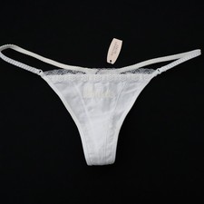 NEW Victoria's Secret VTG Y2K Bride Satin Angels V-String Thong Panty LARGE