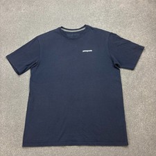 Patagonia Shirt Adult Medium Blue Cool Hiking Trail Outdoor Responsibili-Tee Men