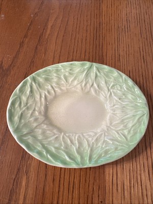 Shorter & Son Staffordshire England Hand Painted Oblong Dish Cabbage Leaf