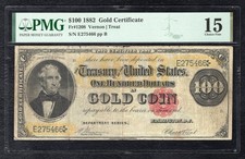 FR. 1208 1882 $100 &ldquo;BENTON&rdquo; GOLD CERTIFICATE NOTE *33 KNOWN* PMG CHOICE FINE-15