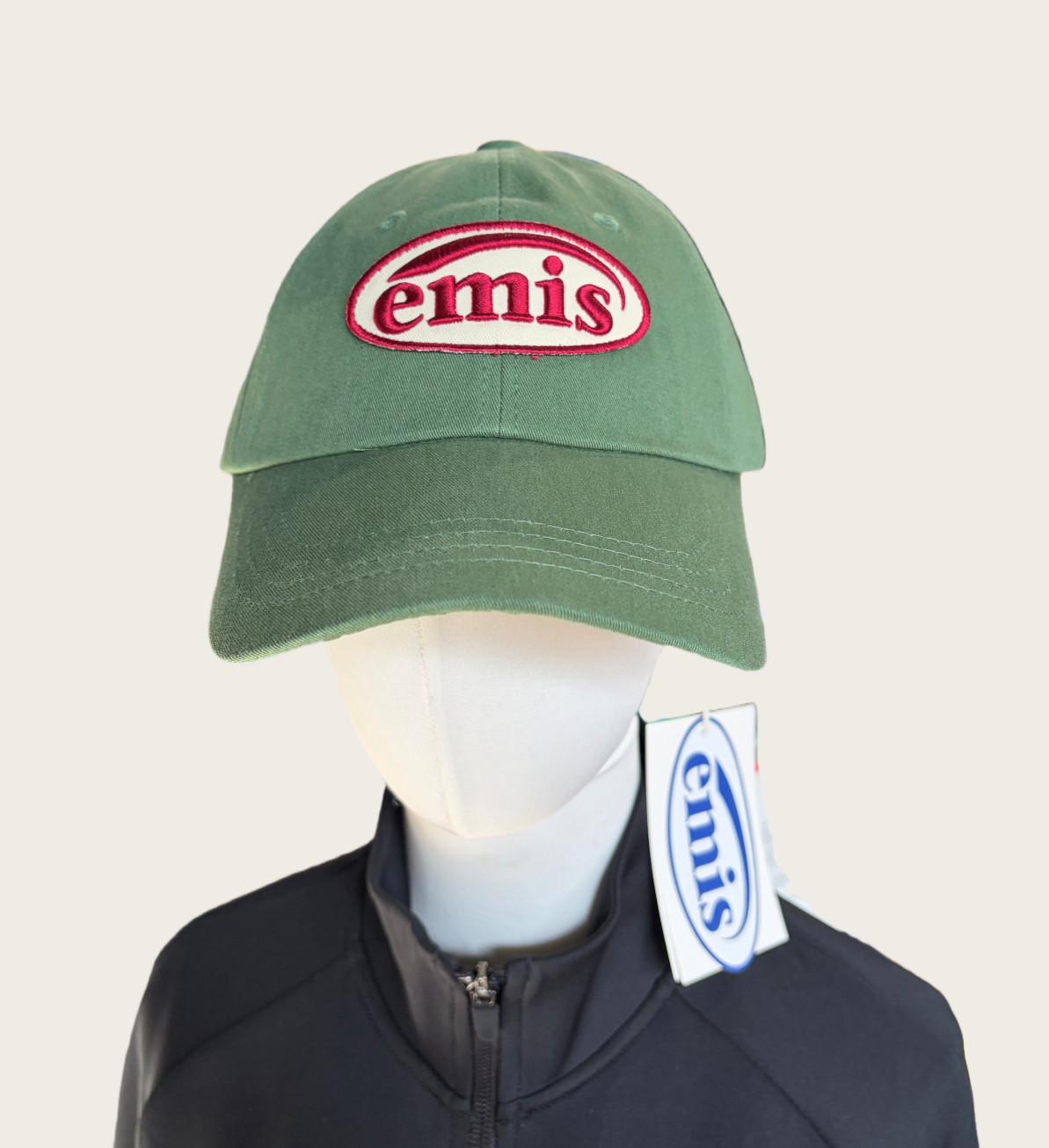 Korean Brand EMIS Foot Print Wappen Ball Cap Unisex Casual Lifestyle Hat Green