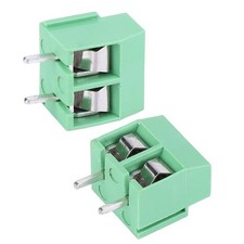 50pcs 2-Pin 5mm Pitch PCB Mount Screw Terminal Block Wiring Connector 26-14AWG