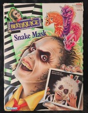 BNIB Vintage Beetlejuice Snake Mask Kenner 1990 Halloween Super Rare Open Box