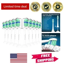 10 Pack Philips Sonicare Compatible Toothbrush Heads - Gentle Plaque Control