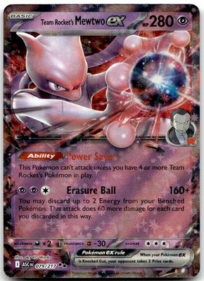 Team Rocket's Mewtwo ex 079/217 Double Rare ME: Ascended Heroes Pokemon NM