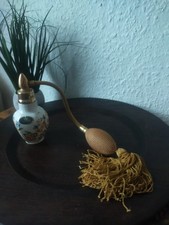 Vintage Aynsley Cottage Garden Bone China & Brass Perfume Atomiser. 12cm Tall