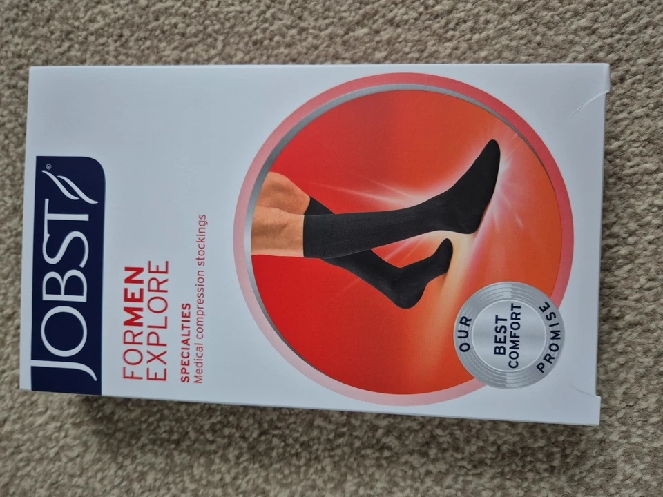 Size 4,compression Socks,mens,jobst Explore,black,closed Toe,class 2 - Image 3 of 4