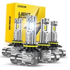 Light Bulbs, 8X Ultra Brightness hb3 hb4 Lights, 6500K Cool White 9005 9006