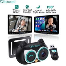 Ottocast Cabin Care Wireless CarPlay Adapter Car Rear Seat Camera for Baby Pets