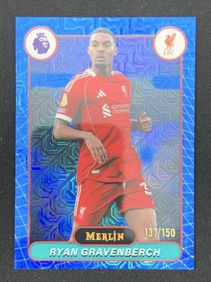 Ryan Gravenberch 2025-26 Topps Merlin Premier League Blue Mojo /150 #120