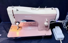 Vintage Necchi Lelia 510-Sewing Machine & Manual Made in Italy-Perfect Condition