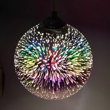 3D Firework Light Glass Pendant Light Shade Hanging Ceiling Lights E27 Base