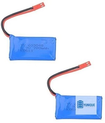 LiPo Akku 3.7V 780mAh 2er Set für Wltoys V636 V686 Drohnen Blau