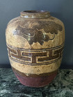 Early Antique Chinese Hand Painted Pottery Jar