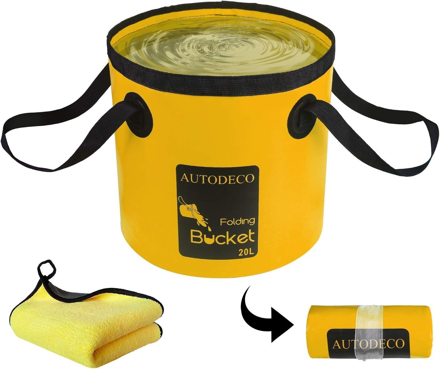 5 Gallon Collapsible Bucket  Portable Folding Water Container for Camping &
