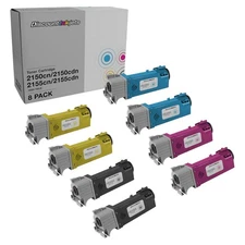 DI Toner Cartridge for Dell Color Laser 2150 & 2155 High Yield (Combo Set - 8pk)