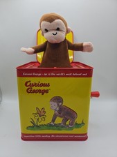 Vintage 2006 Schylling Curious George Jack In The Box - Yellow Tin - Working EUC