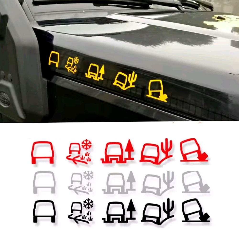 2 Sets Funny Off-Road Terrain Icon Reflective Car Decals