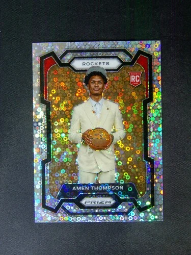 2023-24 Panini Prizm Amen Thompson #150 RC Rookie Fast Break Silver Variation