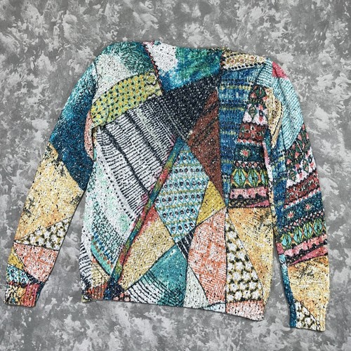 Desigual Women's XS Vemazza Sweater Long sleeve Allover Print Boho - Picture 2 of 12