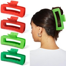 5 Inch Extra Large Claw Clips for Thick Long Hair XL Giant Red Green