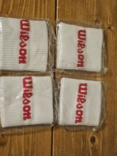 Wilson Wristbands 4 Pack White Sealed Tennis Pickleball Sports Sweatband NOS