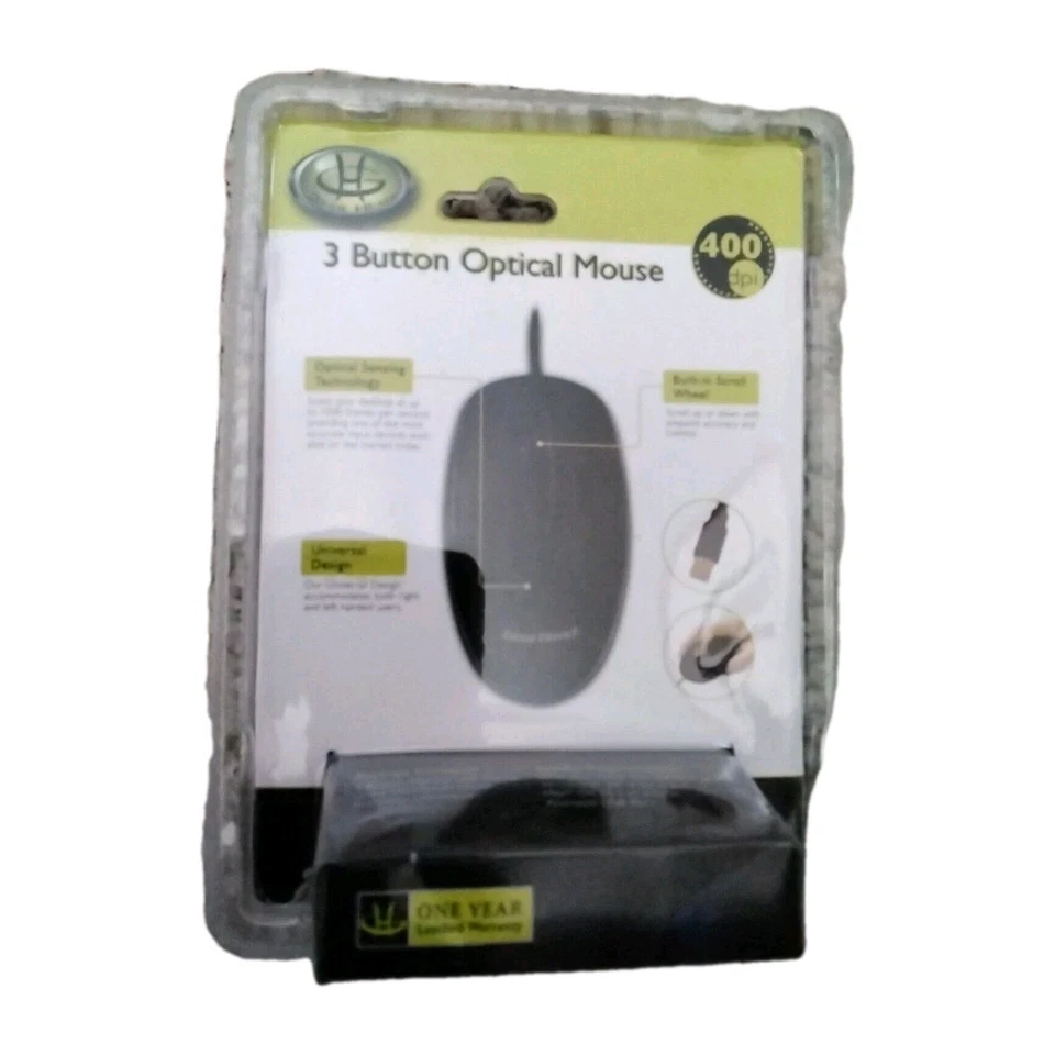 Gear Head OM3400U 3 Button Optical Standard USB Wired Mouse New Sealed - Image 2 of 2