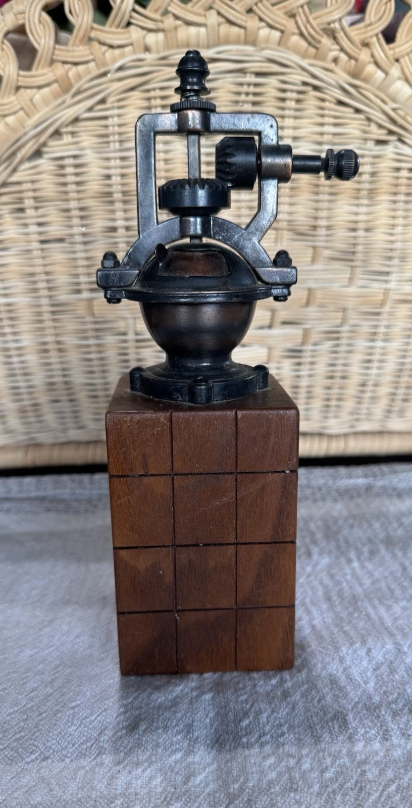 Vintage Metal & Wood Pepper Mill