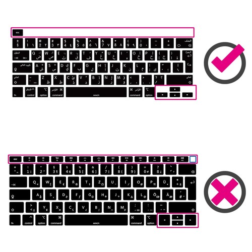 Silicone Arabic Keyboard Cover for MacBook Pro 13" M1/M2 A2338 - Picture 3 of 6