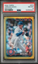 2024 TOPPS GOLD FOIL #613 JORDAN WICKS PSA 8