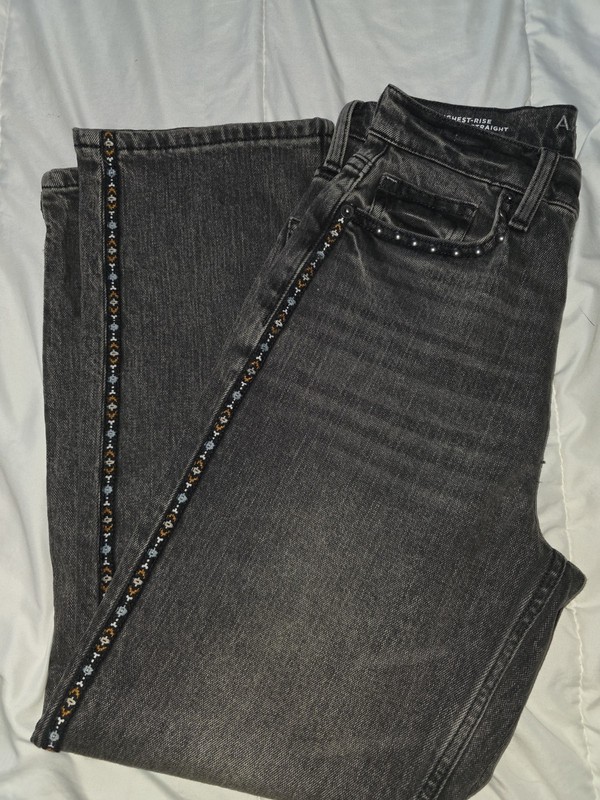 Vintage 90s Arizona Jean Co. Women’s Highest-Rise Black Jeans Side Trim Sz 3