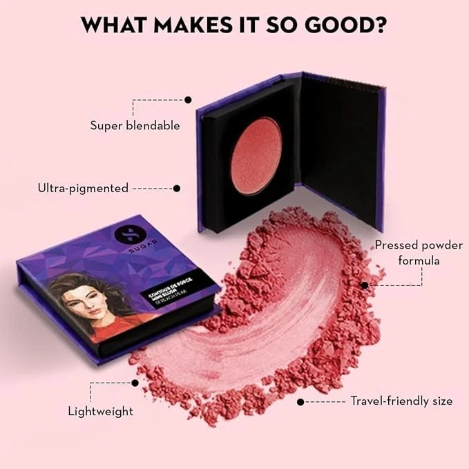 SUGAR Cosmetics Contour De Force Mini Rubor para Rostro | Colorete Facial para Face Mak Foto 2 de 4