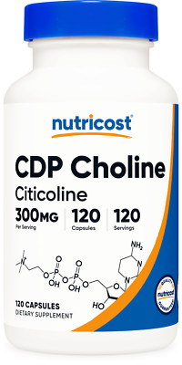 Nutricost CDP Choline (Citicoline) 120 Capsules - 300mg