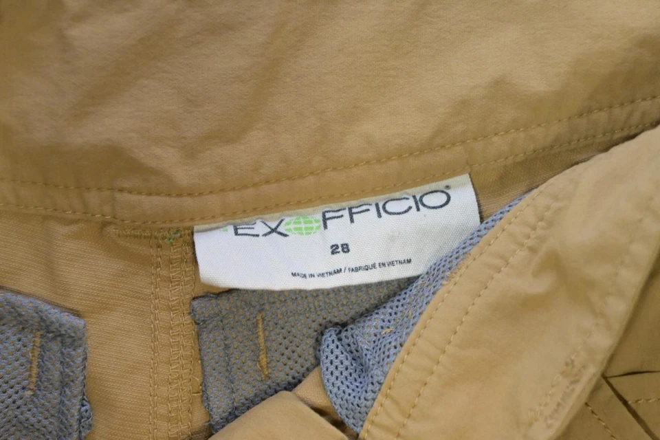 Pantalones Cortos de Carga ExOfficio Marrón Nailon Senderismo Camping Trekking Hombres Talla 28 Foto 3 de 4