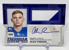 Alec Pierce 2022 Rookies & Stars Freshman Orientation Rookie Patch Auto RPA /25