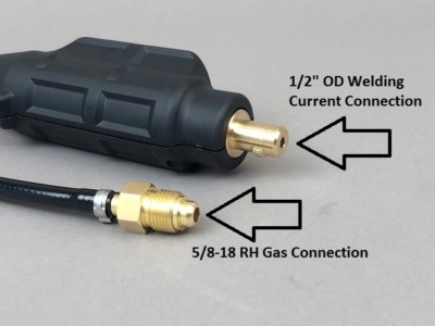 12' CK Worldwide Direct Connect 17V TIG Torch compatible with