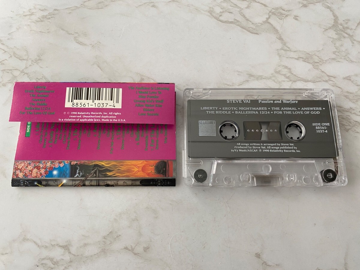 Steve Vai Passion And Warfare CASSETTE Tape 1990 Relativity
